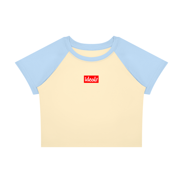 Ideal Apparel - Women’s Red Edition Colour Block Crop T-Shirt