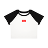 Ideal Apparel - Women’s Red Edition Colour Block Crop T-Shirt