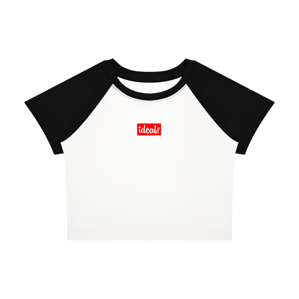 Ideal Apparel - Women’s Red Edition Colour Block Crop T-Shirt