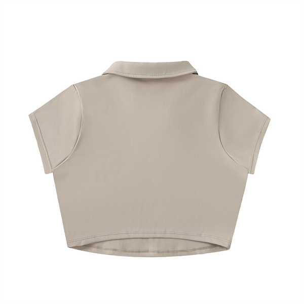 Ideal Apparel - Womens Red Edition V-Neck Lapel Crop Top