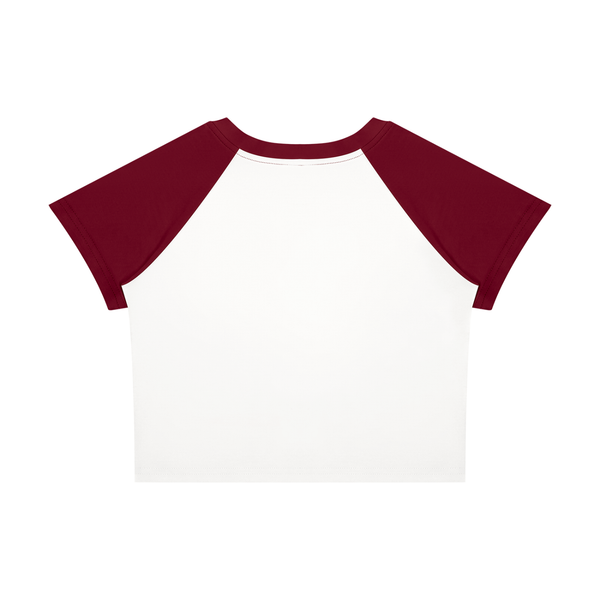 Ideal Apparel - Women’s Red Edition Colour Block Crop T-Shirt