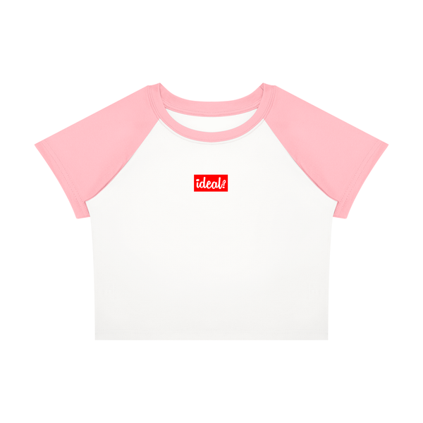 Ideal Apparel - Women’s Red Edition Colour Block Crop T-Shirt
