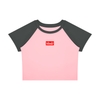 Ideal Apparel - Women’s Red Edition Colour Block Crop T-Shirt