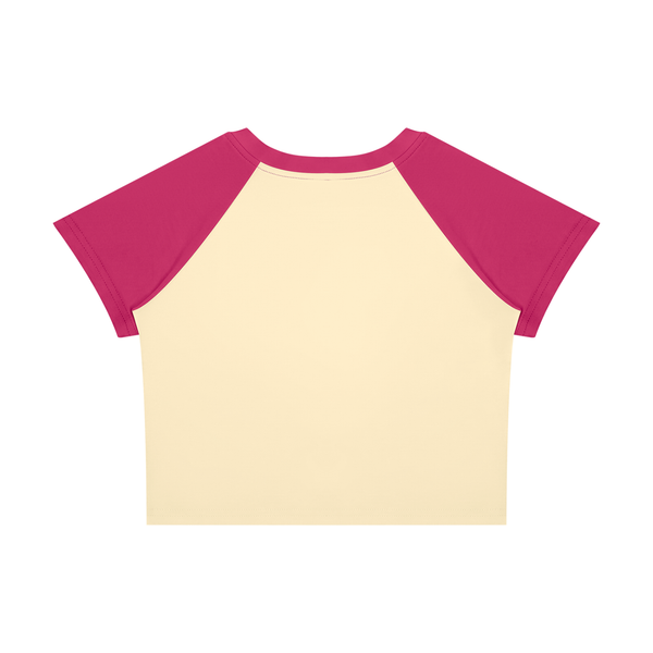 Ideal Apparel - Women’s Red Edition Colour Block Crop T-Shirt