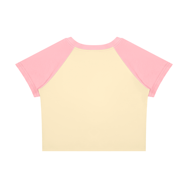 Ideal Apparel - Women’s Red Edition Colour Block Crop T-Shirt