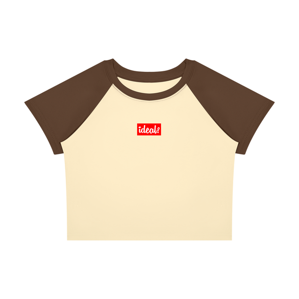 Ideal Apparel - Women’s Red Edition Colour Block Crop T-Shirt