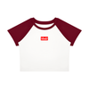 Ideal Apparel - Women’s Red Edition Colour Block Crop T-Shirt