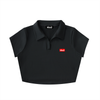 Ideal Apparel - Womens Red Edition V-Neck Lapel Crop Top