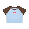 Ideal Apparel - Women’s Red Edition Colour Block Crop T-Shirt
