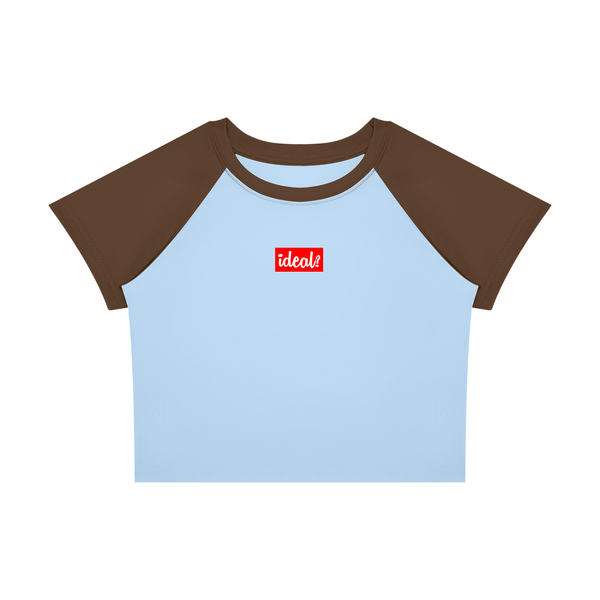 Ideal Apparel - Women’s Red Edition Colour Block Crop T-Shirt