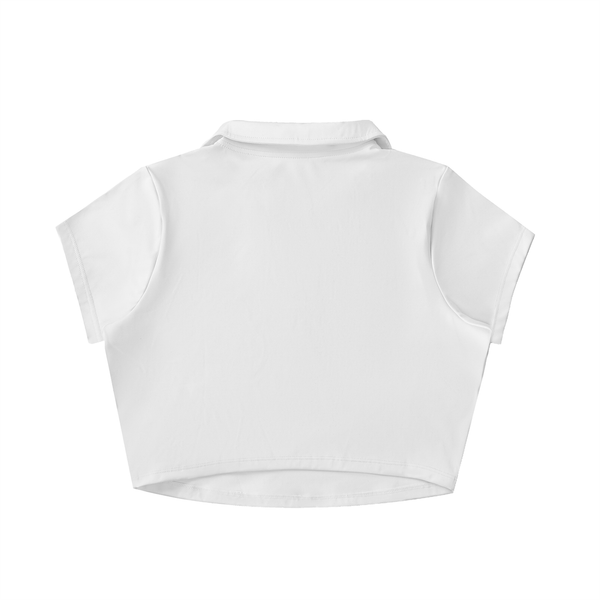Ideal Apparel - Womens Red Edition V-Neck Lapel Crop Top