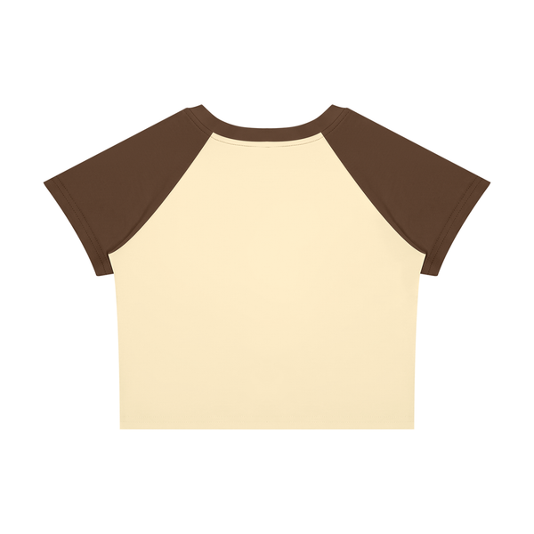 Ideal Apparel - Women’s Red Edition Colour Block Crop T-Shirt