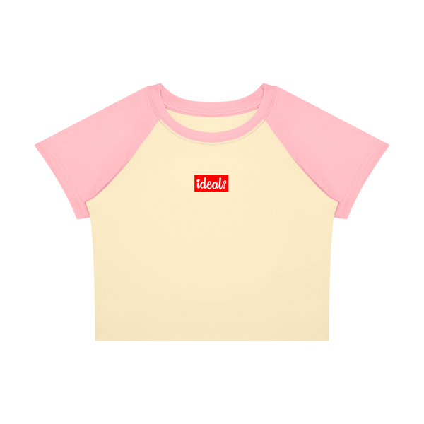 Ideal Apparel - Women’s Red Edition Colour Block Crop T-Shirt