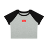 Ideal Apparel - Women’s Red Edition Colour Block Crop T-Shirt