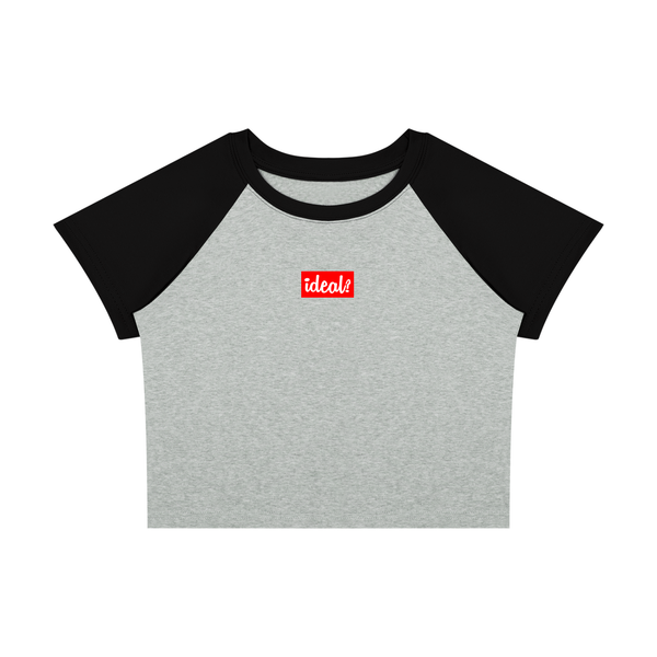 Ideal Apparel - Women’s Red Edition Colour Block Crop T-Shirt