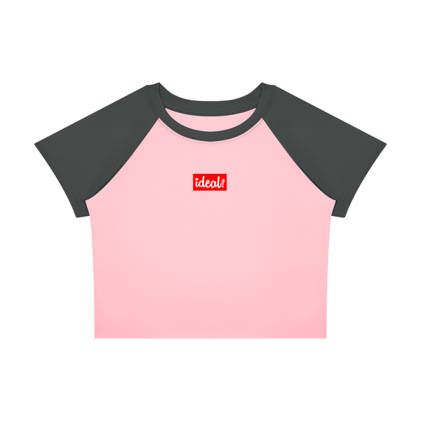 Ideal Apparel - Women’s Red Edition Colour Block Crop T-Shirt