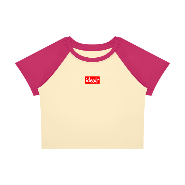 Ideal Apparel - Women’s Red Edition Colour Block Crop T-Shirt