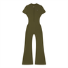 Green ideal apparel jumpsuit with a zipper on a white background
