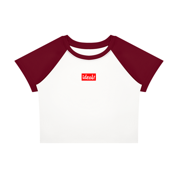 Ideal Apparel - Women’s Red Edition Colour Block Crop T-Shirt