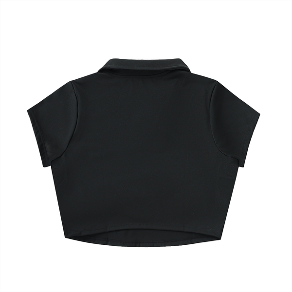 Ideal Apparel - Womens Red Edition V-Neck Lapel Crop Top